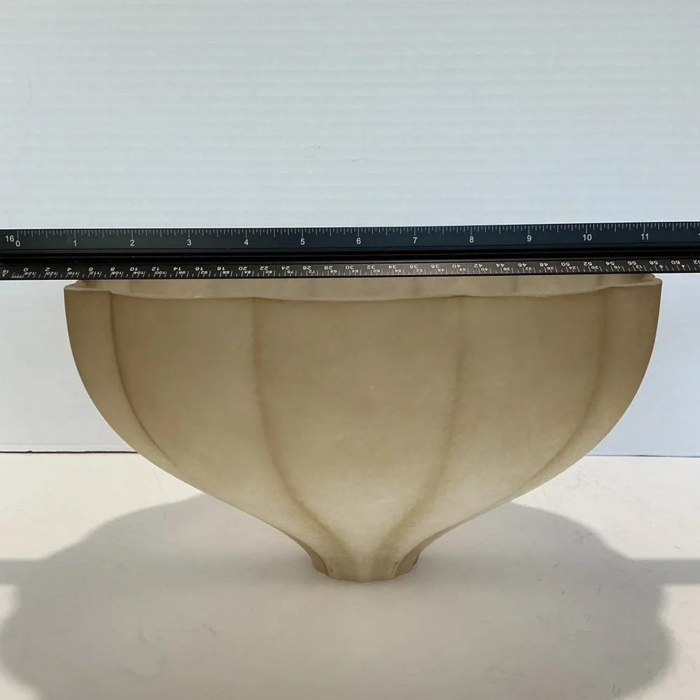 Torchiere REPLACEMENT Floor Lamp Glass Shade Fluted Clam Shape Amber Alabaster